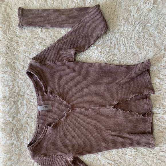 Brown long sleeve with rips in front (meant to be there) - Picture 1 of 1